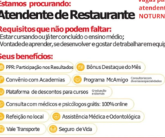 Vagas para atendente NOTURNO - 1/1