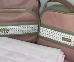 Kit Bolsa Maternidade + Manta rosa