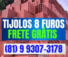 Tijolos tijolo 8 furos de primeira linha - pague na entrega