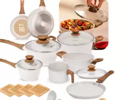 Jogo De Panelas Antiaderente Indução Cerâmica Atoz 16 Peças